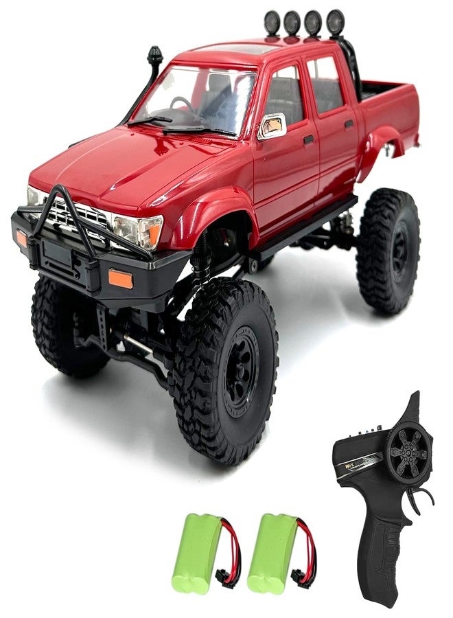 Dodoore RC Rock Crawler WPL C64-1 RC Truck, 1:16 Scale 2.4GHz Remote Control Truck, 4WD All Terrain Off-Road RC Crawler with LED Lights and 2 Rechargeble Batteries for Adults (Red) - Image 1